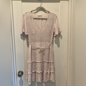 Lovestitch White and Lavender Spotted Dress